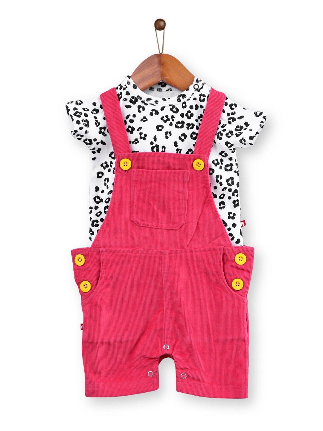 Organic Cotton Multi Color Dungaree Set For Baby Boy